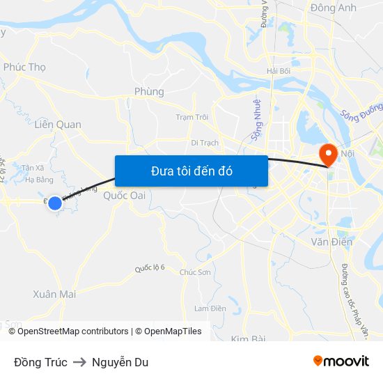 Đồng Trúc to Nguyễn Du map