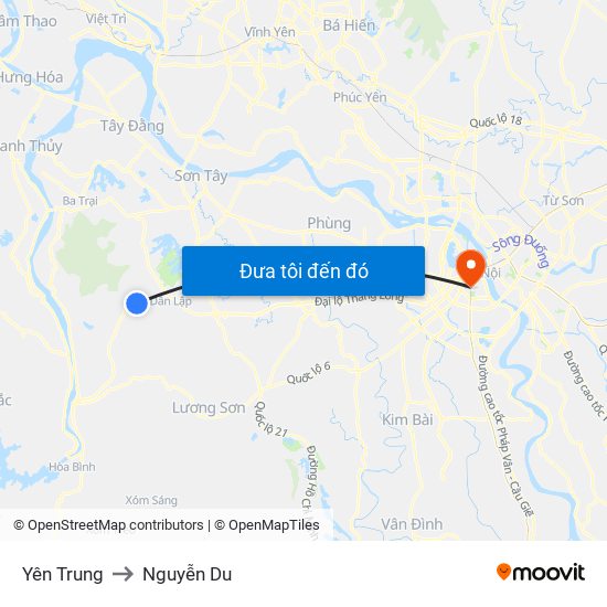 Yên Trung to Nguyễn Du map