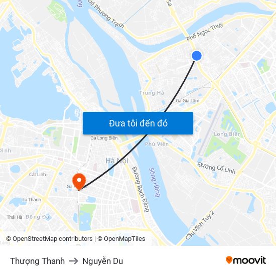 Thượng Thanh to Nguyễn Du map