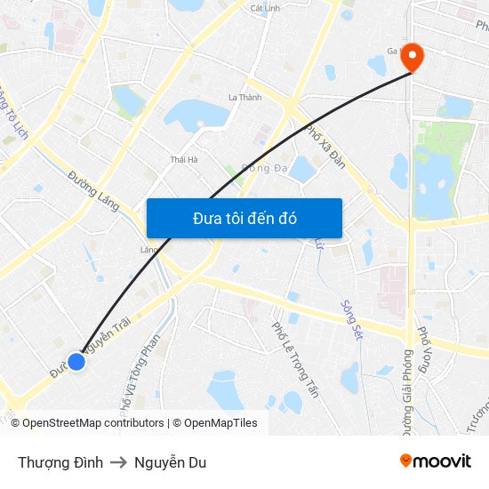 Thượng Đình to Nguyễn Du map