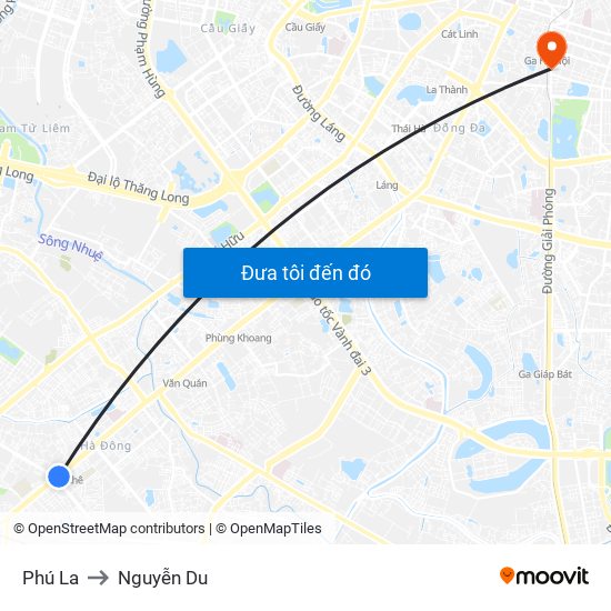 Phú La to Nguyễn Du map