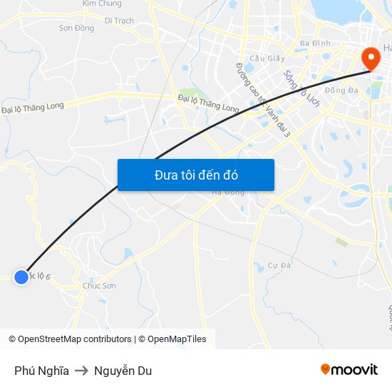 Phú Nghĩa to Nguyễn Du map