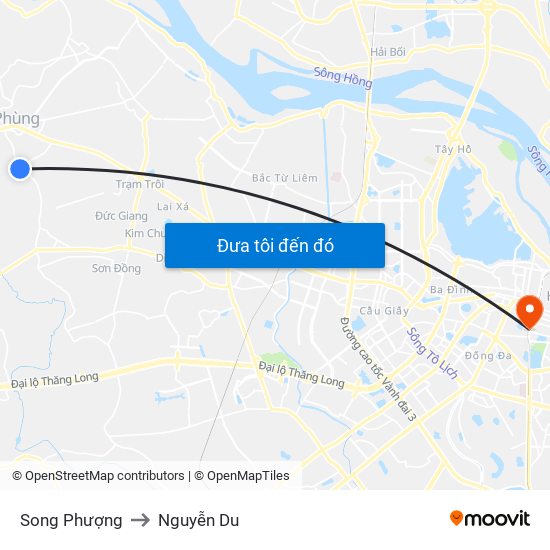 Song Phượng to Nguyễn Du map