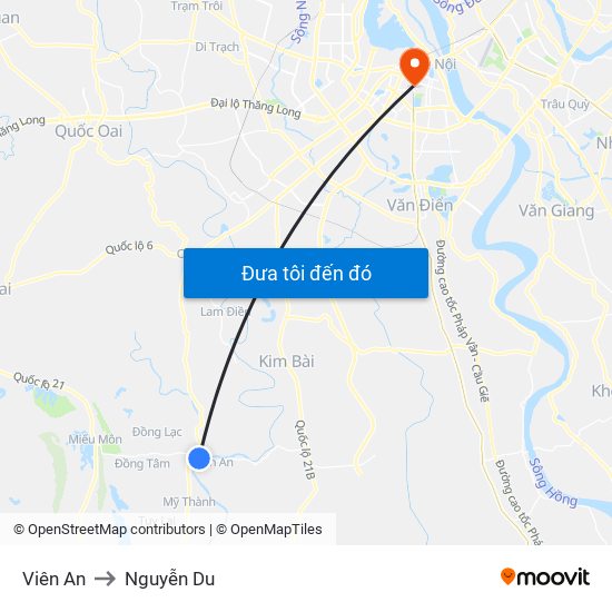 Viên An to Nguyễn Du map
