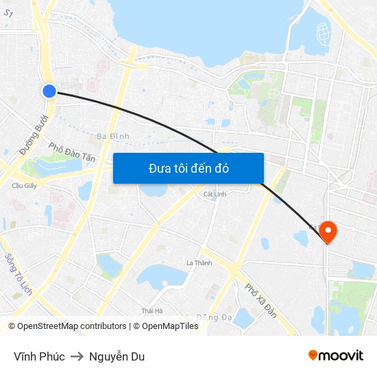 Vĩnh Phúc to Nguyễn Du map