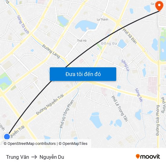Trung Văn to Nguyễn Du map