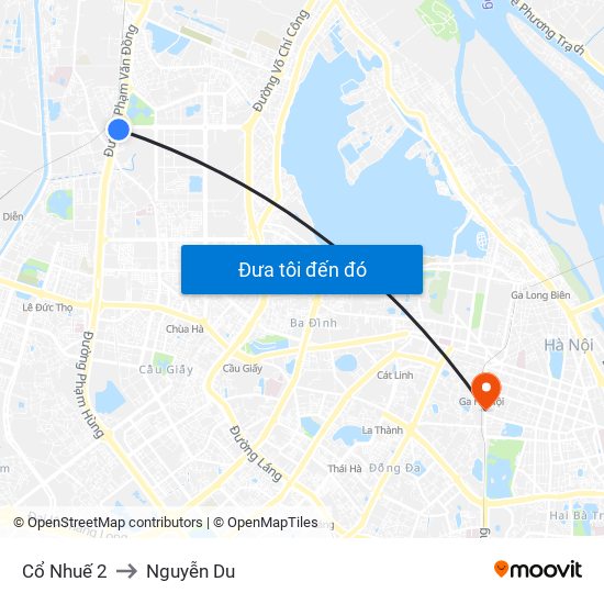 Cổ Nhuế 2 to Nguyễn Du map