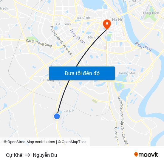 Cự Khê to Nguyễn Du map