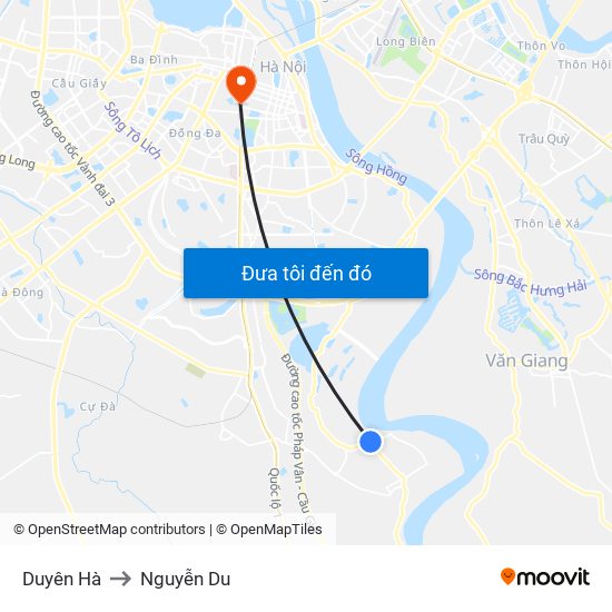 Duyên Hà to Nguyễn Du map