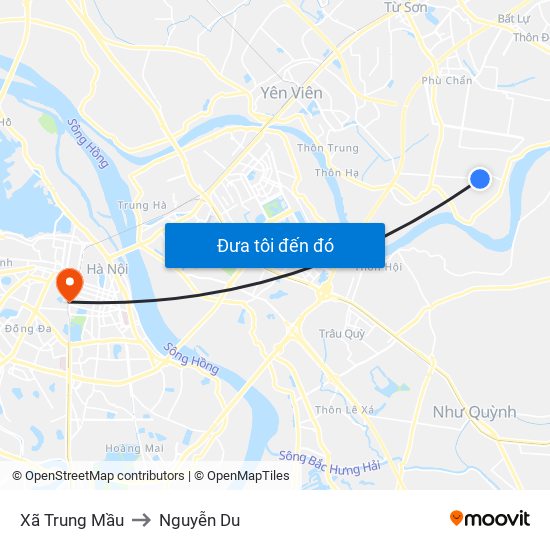 Xã Trung Mầu to Nguyễn Du map