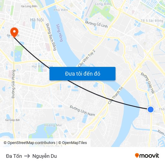 Đa Tốn to Nguyễn Du map