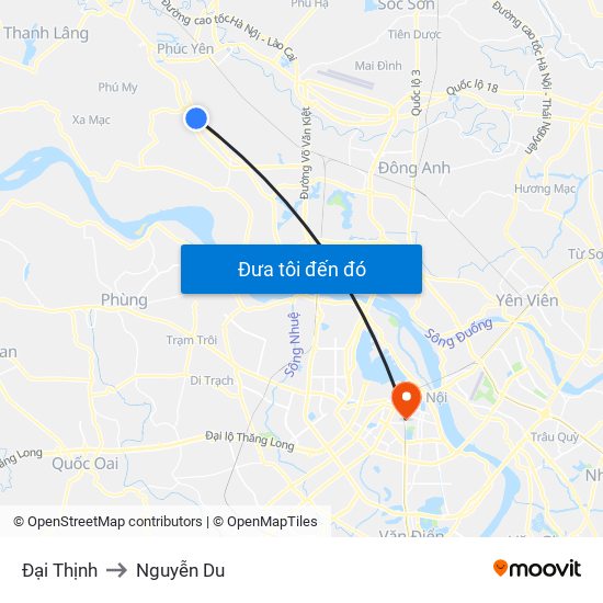 Đại Thịnh to Nguyễn Du map