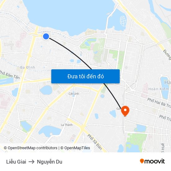 Liễu Giai to Nguyễn Du map