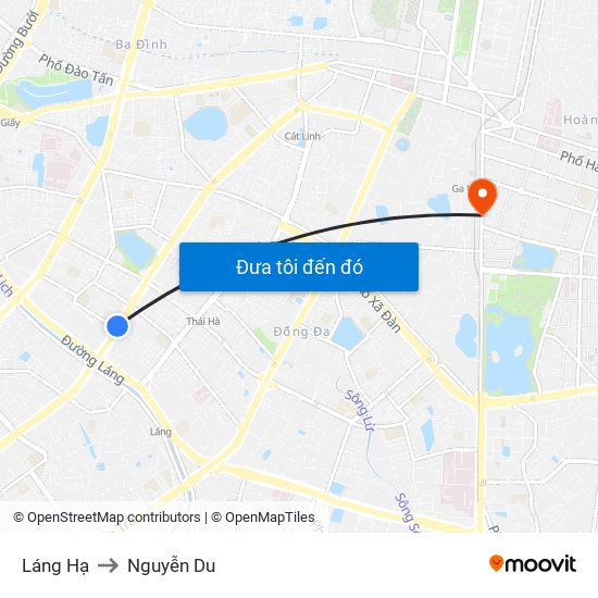 Láng Hạ to Nguyễn Du map
