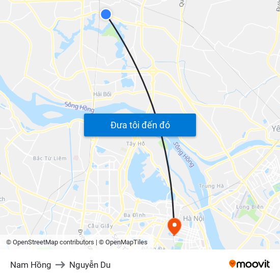 Nam Hồng to Nguyễn Du map