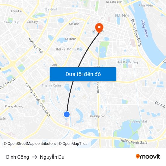 Định Công to Nguyễn Du map