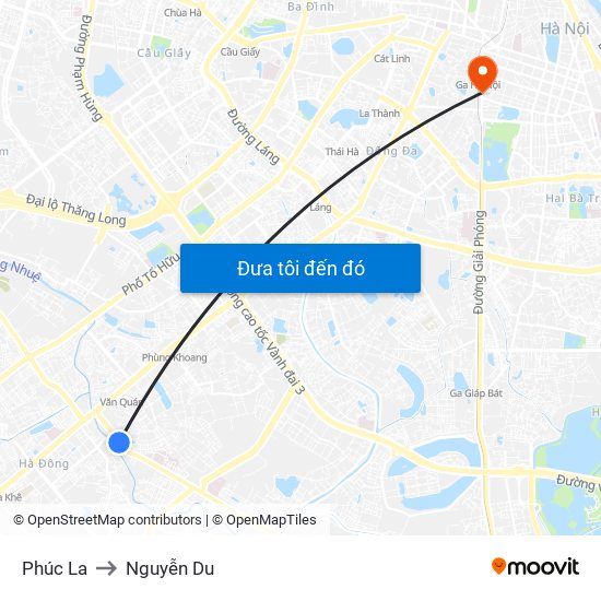 Phúc La to Nguyễn Du map