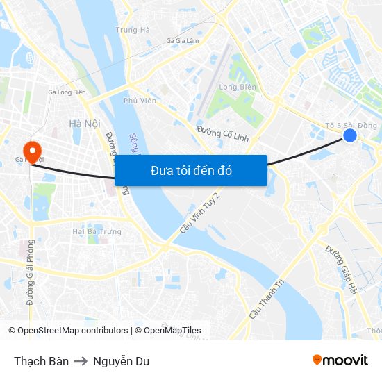 Thạch Bàn to Nguyễn Du map