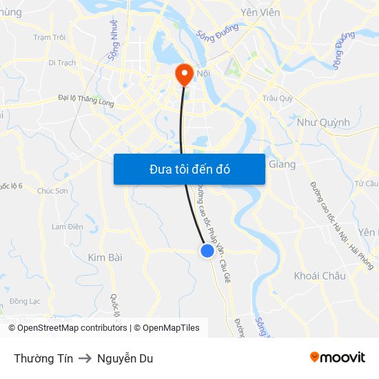 Thường Tín to Nguyễn Du map