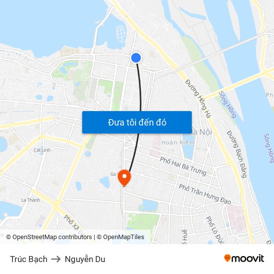 Trúc Bạch to Nguyễn Du map