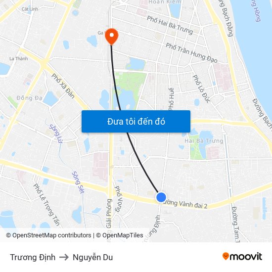 Trương Định to Nguyễn Du map