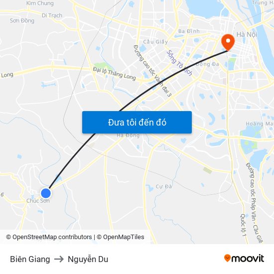 Biên Giang to Nguyễn Du map
