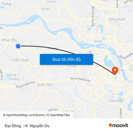 Đại Đồng to Nguyễn Du map