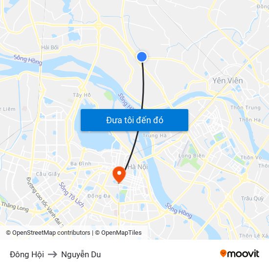 Đông Hội to Nguyễn Du map