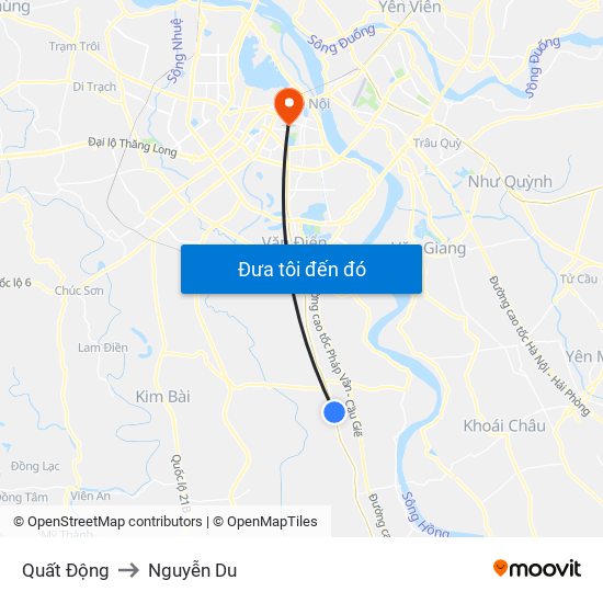 Quất Động to Nguyễn Du map