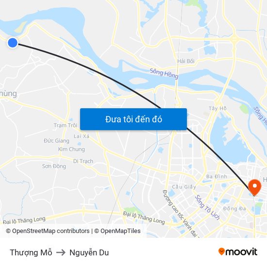 Thượng Mỗ to Nguyễn Du map