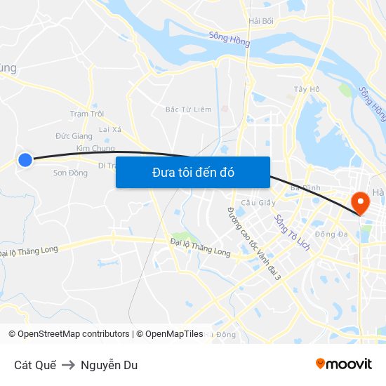 Cát Quế to Nguyễn Du map