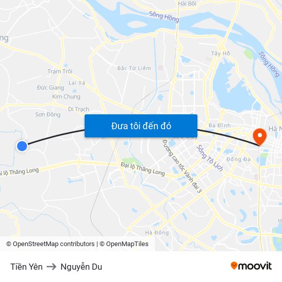 Tiền Yên to Nguyễn Du map