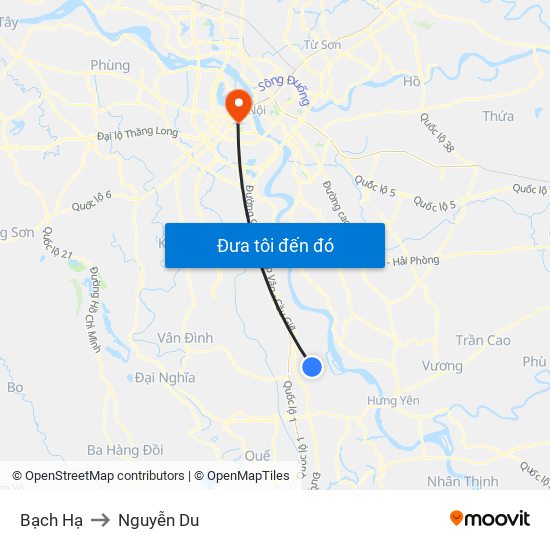 Bạch Hạ to Nguyễn Du map