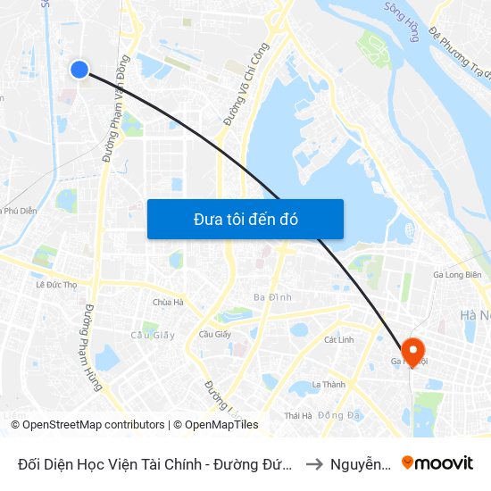 Đối Diện Học Viện Tài Chính - Đường Đức Thắng to Nguyễn Du map