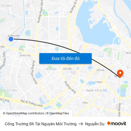 Cổng Trường Đh Tài Nguyên Môi Trường to Nguyễn Du map