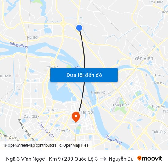 Ngã 3 Vĩnh Ngọc - Km 9+230 Quốc Lộ 3 to Nguyễn Du map