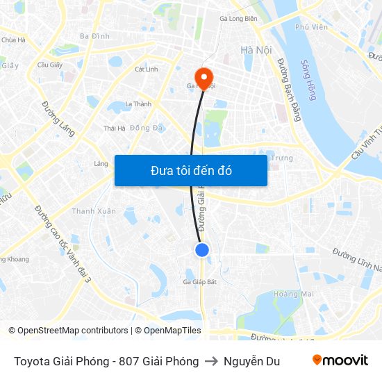 Toyota Giải Phóng - 807 Giải Phóng to Nguyễn Du map