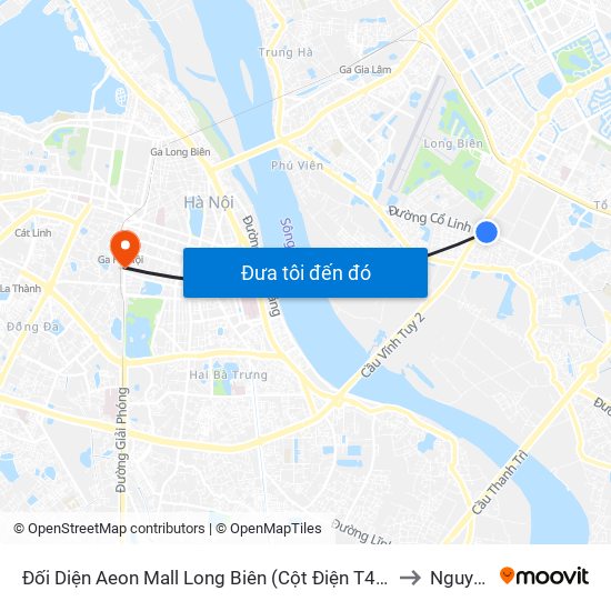 Đối Diện Aeon Mall Long Biên (Cột Điện T4a/2a-B Đường Cổ Linh) to Nguyễn Du map