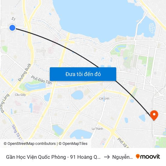 Gần Học Viện Quốc Phòng - 91 Hoàng Quốc Việt to Nguyễn Du map