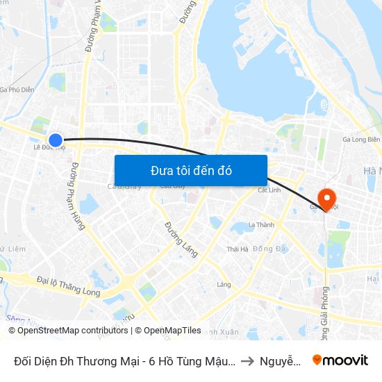 Đối Diện Đh Thương Mại - 6 Hồ Tùng Mậu (Cột Sau) to Nguyễn Du map