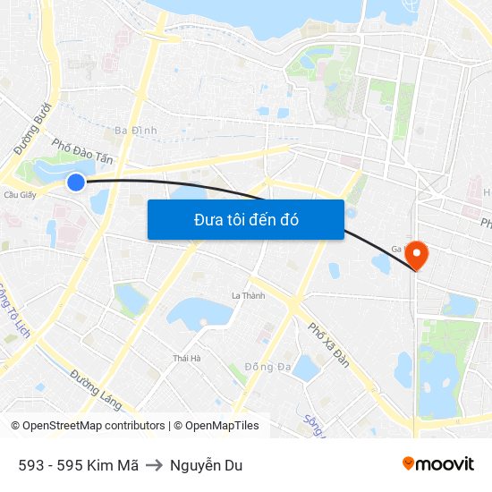 593 - 595 Kim Mã to Nguyễn Du map