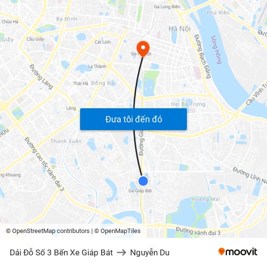 Dải Đỗ Số 3 Bến Xe Giáp Bát to Nguyễn Du map