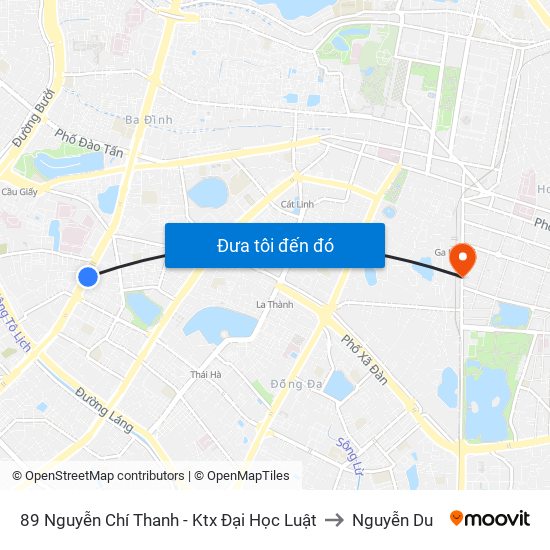 89 Nguyễn Chí Thanh - Ktx Đại Học Luật to Nguyễn Du map