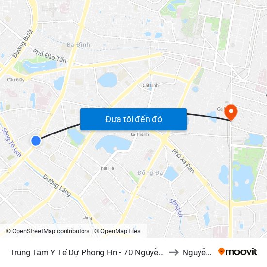 Trung Tâm Y Tế Dự Phòng Hn - 70 Nguyễn Chí Thanh to Nguyễn Du map