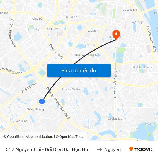 517 Nguyễn Trãi - Đối Diện Đại Học Hà Nội to Nguyễn Du map