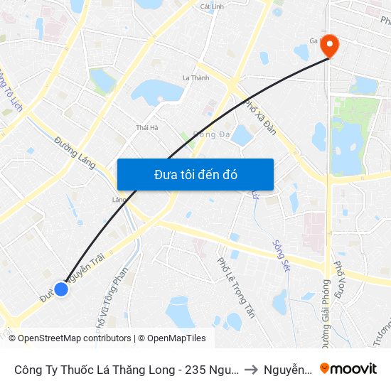 Công Ty Thuốc Lá Thăng Long - 235 Nguyễn Trãi to Nguyễn Du map