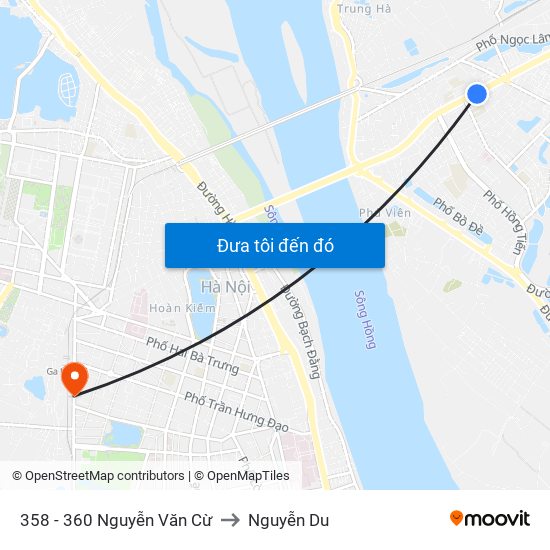 358 - 360 Nguyễn Văn Cừ to Nguyễn Du map
