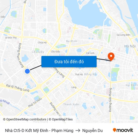 Nhà Ct5-D Kđt Mỹ Đình - Phạm Hùng to Nguyễn Du map