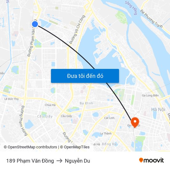 189 Phạm Văn Đồng to Nguyễn Du map