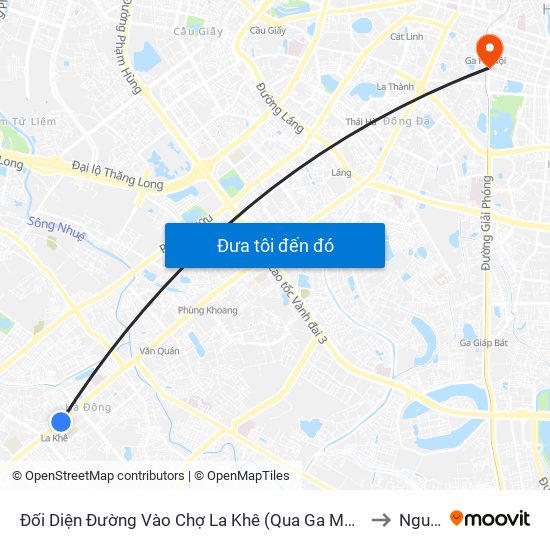 Đối Diện Đường Vào Chợ La Khê (Qua Ga Metro La Khê) - 405 Quang Trung (Hà Đông) to Nguyễn Du map